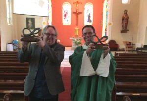 Steve Stockman and Father Magill
